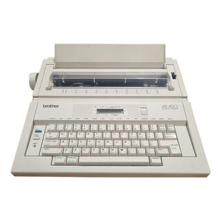 Typewriter #6 - Electronic Brother AX450 White 1990’s (H: 15cm x L: 41cm x D: 36cm)