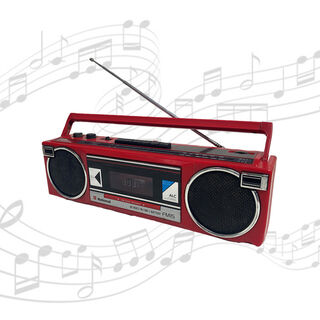 Radio Boom Box #6 National 80’s Red Small (H: 14cm x L: 43cm x W: 11.5cm)