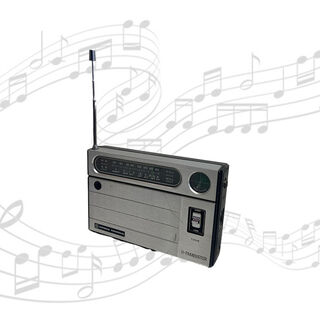 Radio Small #2 National Panasonic 11-Transistor 50’s Silver (H: 15cm x L: 20.5cm x D: 4.5cm)