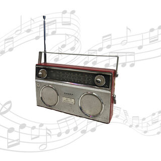 Radio Small #6 Sharp 50’s Red & Cream (H:17cm x L: 28cm x D: 8.5cm)