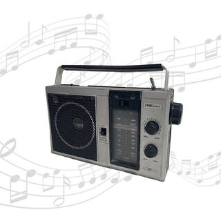 Radio Small #7 Pro Series 80’s Black & Grey - Working (H:16.5cm x L: 25cm x D: 7.5cm)
