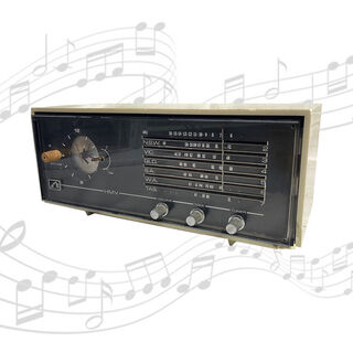 Radio Small #8 His Masters Voice 50’s Black & Cream (H: 13.5cm x L: 31cm x D: 16cm)