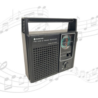 Radio Small #17 Sanyo 70’s Black w/ Green Dial (H: 21.5cm x L: 22cm x D: 7cm)