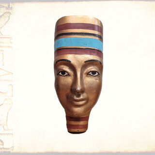 Egyptian Nefertiti Wall Head Colour (H: 30cm x L: 14cm x W: 12cm)