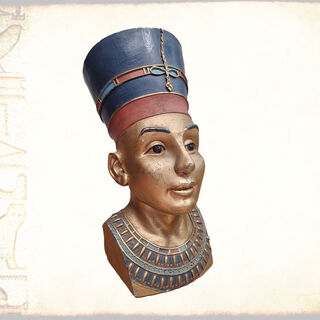 Egyptian Nefertiti Bust Colour (H: 30cm x L: 12cm x W: 17cm)