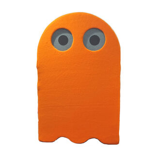 Pacman Characters - Orange Ghost Fluffy Wearable (H: 1.3m).
