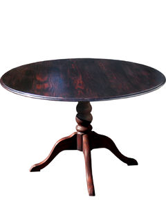 Pedastal Dining Table Round Dark Mahogany (D: 1.2m)