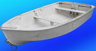 Boat Dinghy #4 Small Rustic White (L: 2.3m x W: 1.2m x D: 0.5m)