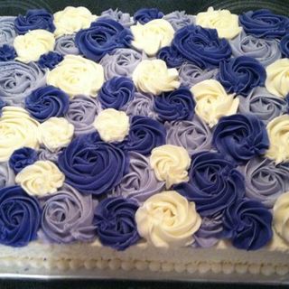 Two Layer Ombre Rosette Cake - Rectangle