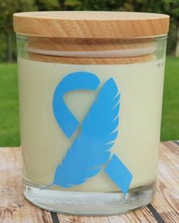 Mental Health Blue Feather Candle