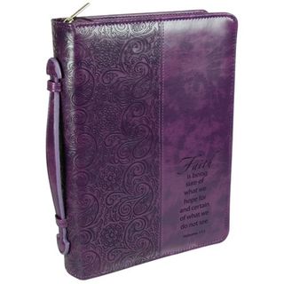 Faith Leather Large Purple Bible Cover