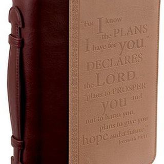I Know the Plans Leather Large Two-Tone Bible Cover