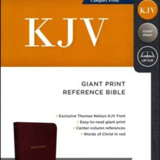 KJV, Reference Bible, Giant Print, Leather-Look, Burgundy, Red Letter Edition 