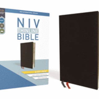 NIV Thinline Bible, Giant Print, Bonded Leather, Black, Red Letter Edition (Special)