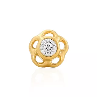 Yellow Gold with Clear CZ