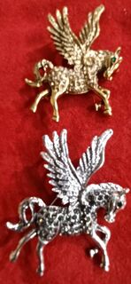 Winged Bling Horse Brooch