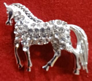 Silver Bling Horse Brooch - Small