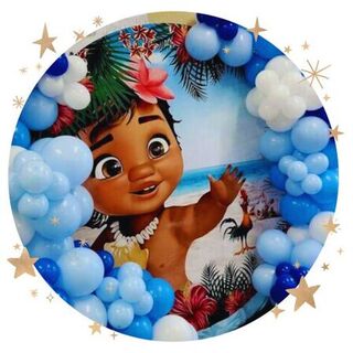 Themed Round & Garland Backdrop