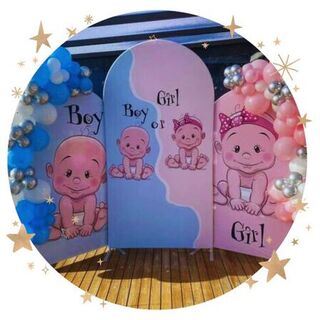 Gender Reveal 3 Piece Backdrop