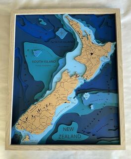 Bathymetric map of New Zealand