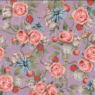 Mauve cute animals floral