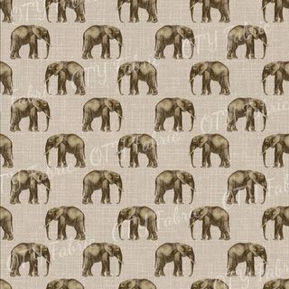 Linen Look - Elephants