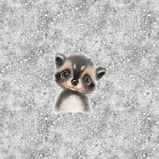 Grunge Cute Animal Panel - Raccoon