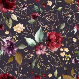 Burgundy floral on fig