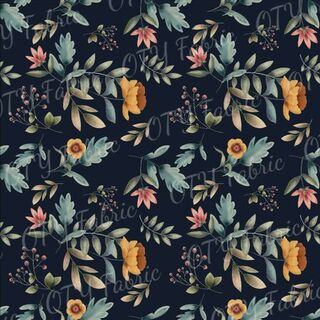 Autumn floral on navy