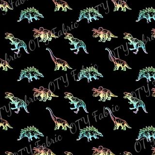 Lithograph dinos on black-Exclusive 