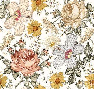 Victorian floral on white