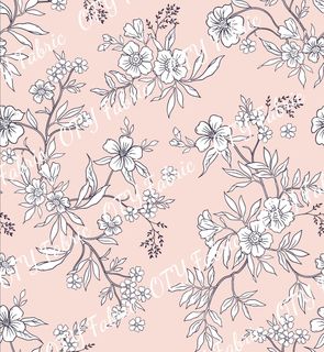 Sketch floral on dusky pink