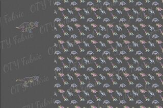 Pastel Dino on dark grey marle rapport