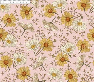 Victorian daisys on dusky pink