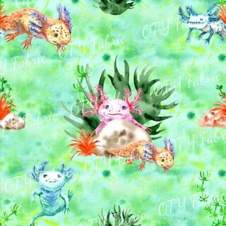 Axolotl on green