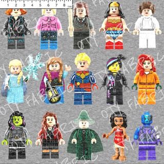 Girls Minifigures on grey marle  (exclusive print)