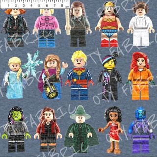 Girls Minifigures on denim marle (exclusive print)