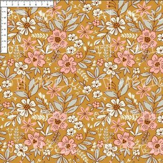 Linedrawn Boho floral on ochre