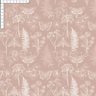 Linedrawn foliage on dusky pink