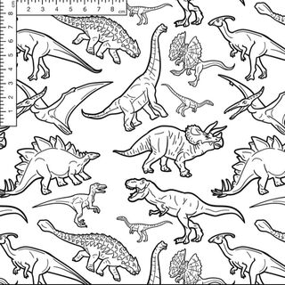 Linedrawn dinos on white