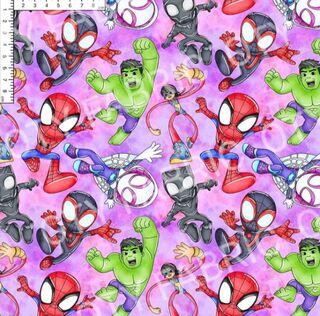 Spidey and friends on fushia 