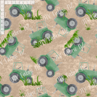 Green watercolour tractors