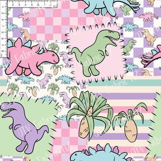 Girls Pastel Patchwork dinos