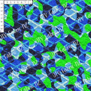 Blue and Lime Marle Camo - Picklefish Designs Exclusive