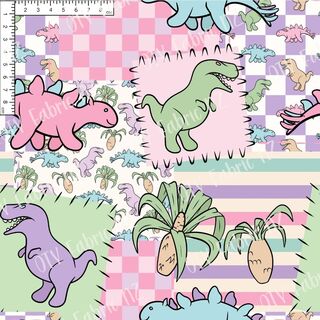 Patchwork pink dino