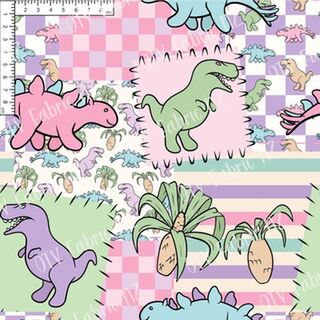 Patchwork dino pink