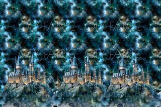 Teal starry night castle adult panels rapport - OTY EXCLUSIVE