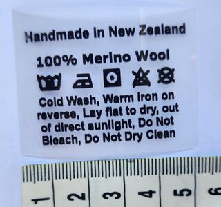 BLACK 100% Merino wool vinyl label