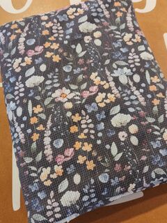 Muted spring floral on grey Waffle