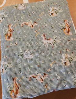 spring woodland on sage waffle